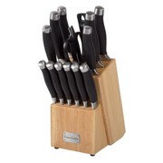 Hastings Home 15-piece Professional Quality Stainless Knife Set with Shears Sharpener Chef Bread and Wood Block 288413WAY